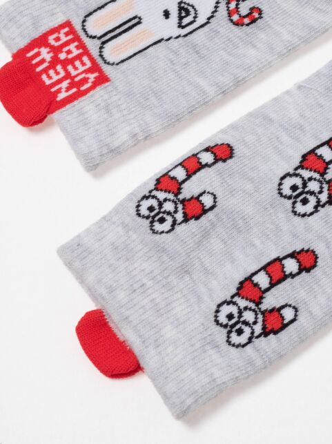 Новогодние детские носки с рисунком «Карамельные тросточки» - купить в интернет-магазине Conte