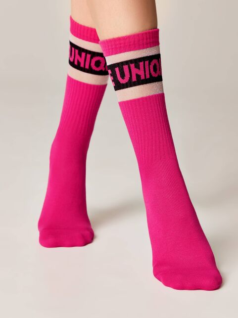 Удлиненные носки "Unique" с полосками из прозрачной сетки - купить в интернет-магазине Conte