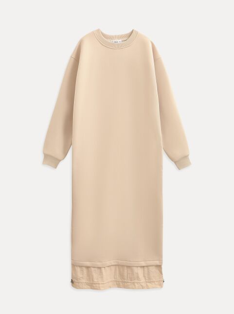 Платье из футера с начёсом и фактурной вставкой по низу LPL 3228 - купить в интернет-магазине Conte