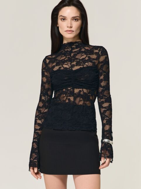Лонгслив из кружева с драпировкой «бандо» LD 3491 - купить в интернет-магазине Conte