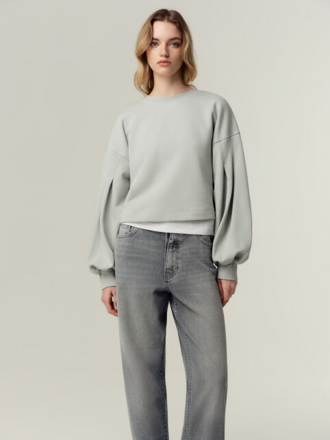 Свитшот из футера с объёмными рукавами LD 3373 - купить в интернет-магазине Conte