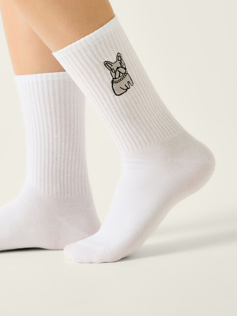 Носки из хлопка с вышивкой «Французский бульдог» BEST FRIENDS - купить в интернет-магазине Conte