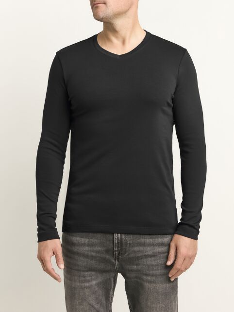 Лонгслив из хлопка с V-образным вырезом горловины BASIC MEN MD 4032 - купить в интернет-магазине Conte