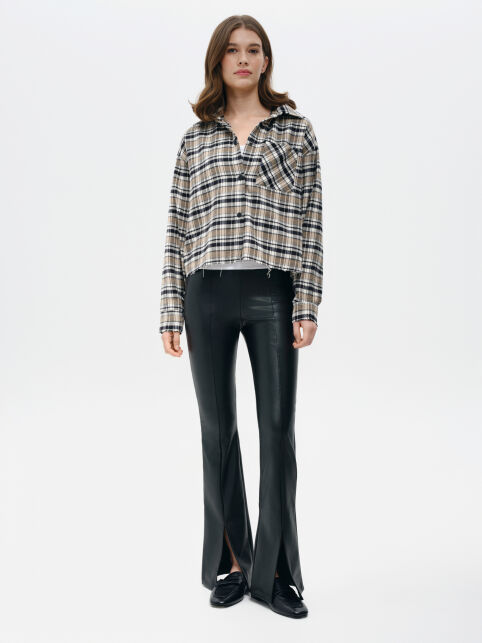 Укороченная рубашка в клетку с необработанным краем LRU 3504 - купить в интернет-магазине Conte