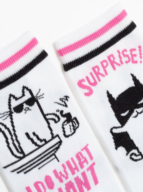 Хлопковые носки с рисунком "cat & surprise" - купить в интернет-магазине Conte