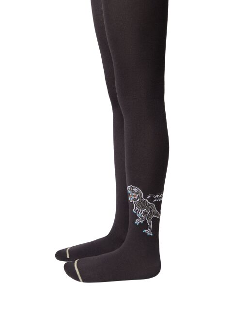 Хлопковые графитовые колготки TIP-TOP с рисунком "динозаврики" - купить в интернет-магазине Conte