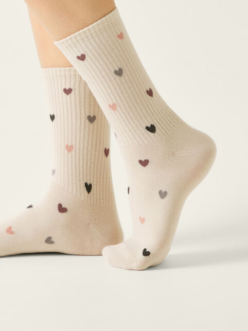 Удлинённые носки ACTIVE из хлопка в нежные сердечки - купить в интернет-магазине Conte