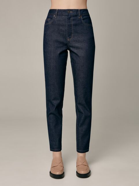 Джинсы mom с высокой посадкой из raw-денима CON-546 - купить в интернет-магазине Conte