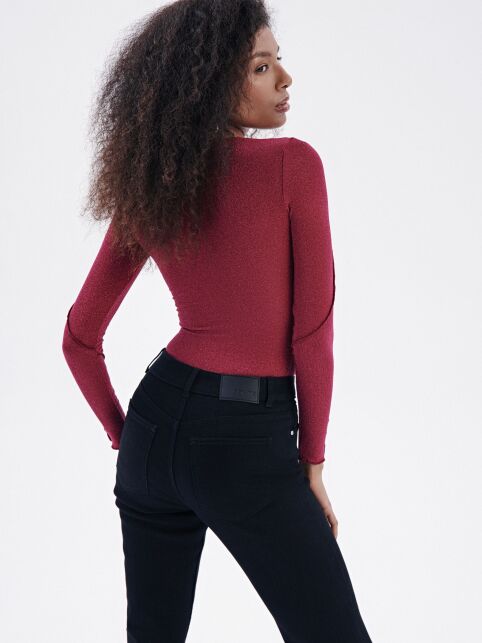 Боди с люрексом, шнуровкой и фигурными швами «наружу» LBD 2767.1 Боди с люрексом, шнуровкой и фигурными швами «наружу» LBD 2767.1 - купить в интернет-магазине Conte