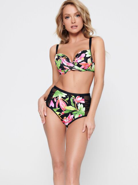 Трусики-слипы с декоративной шнуровкой и с высокой линей талии TROPICAL GARDEN - купить в интернет-магазине Conte