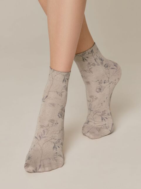 Сияющие носки с рисунком "Flower art" - купить в интернет-магазине Conte