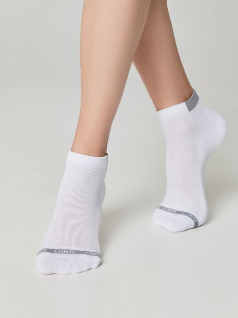 Короткие носки из хлопка с рисунком "сетка" и махровой стопой - купить в интернет-магазине Conte