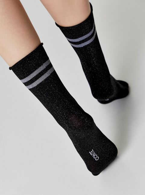 Удлиненные носки FANTASY с люрексом, модель 596 Удлиненные носки FANTASY с люрексом, модель 596 - купить в интернет-магазине Conte