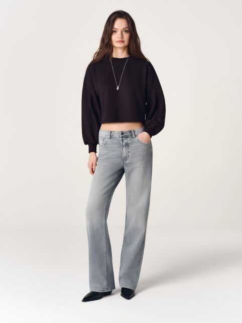 Джинсы straight дымчато-серого цвета CON-875 - купить в интернет-магазине Conte