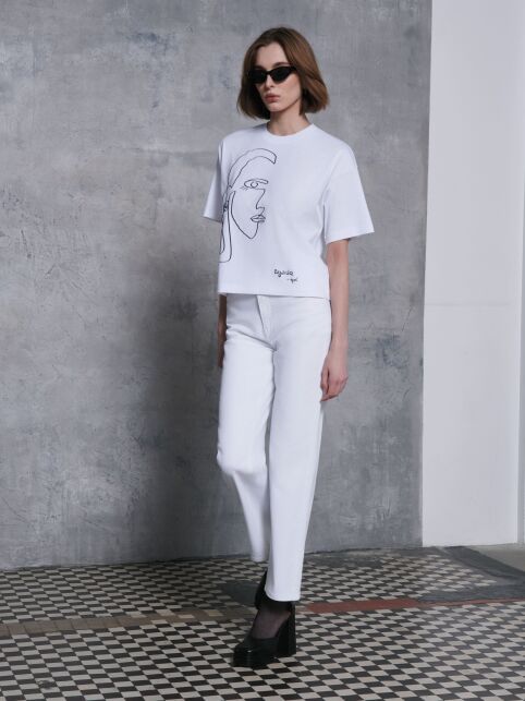 Классические белые джинсы прямого кроя CON-613 - купить в интернет-магазине Conte