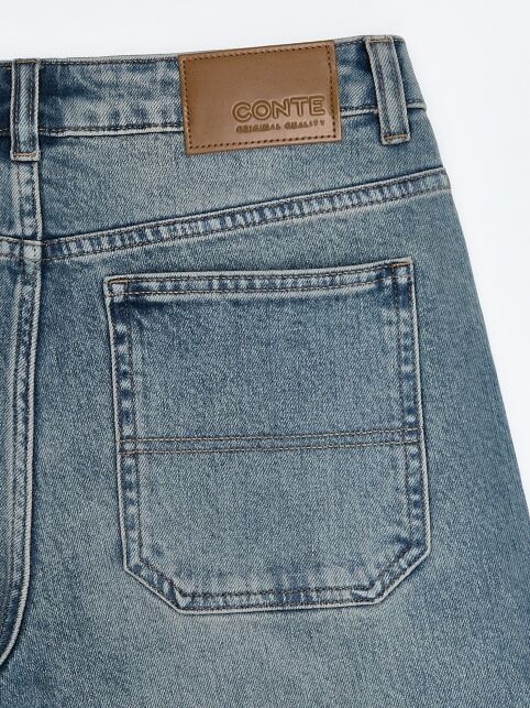 Джинсы wide leg винтажной варки с необработанным краем CON-845 - купить в интернет-магазине Conte