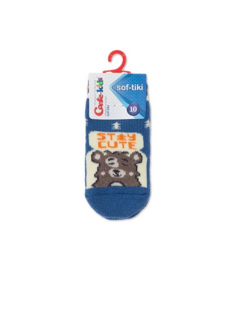 Носки хлопковые детские (махровые, антискользящие) синий - купить в интернет-магазине Conte