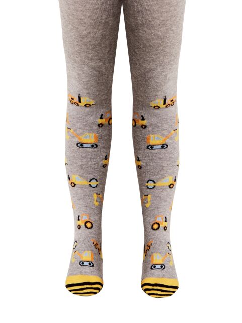 Хлопковые колготки серые TIP-TOP с рисунком "машинки" - купить в интернет-магазине Conte