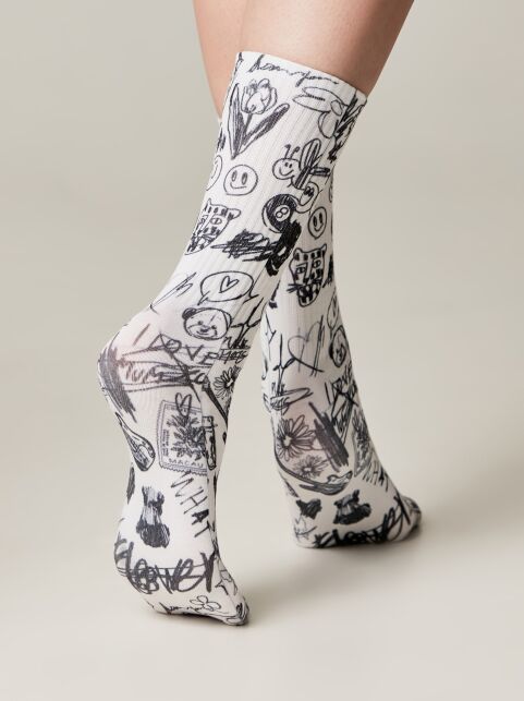 Удлиненные носки с хлопком "Sketch" - купить в интернет-магазине Conte