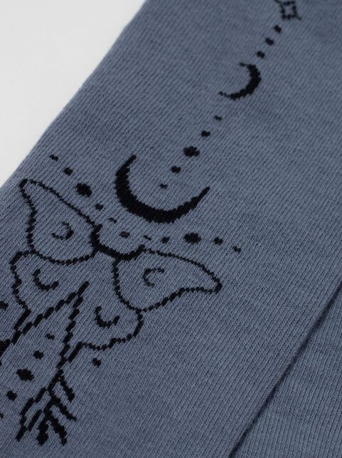 Хлопковые колготки темно серые TIP-TOP с рисунком "луна" - купить в интернет-магазине Conte