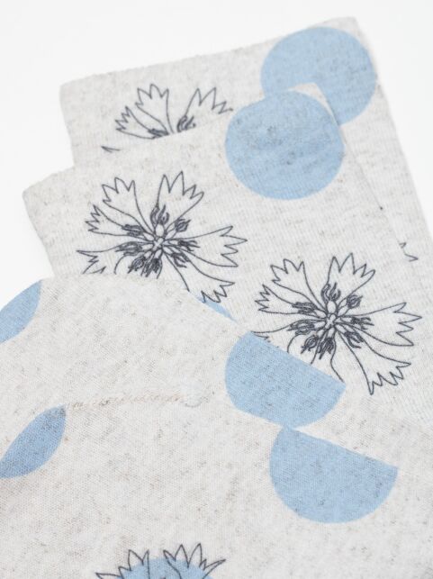 Носки из смесовой пряжи с хлопком и льном в цветочном принте - купить в интернет-магазине Conte