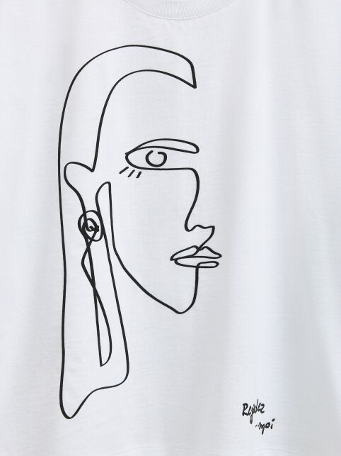 Свободная футболка из хлопка с рисунком «Profile» LD 2675 - купить в интернет-магазине Conte