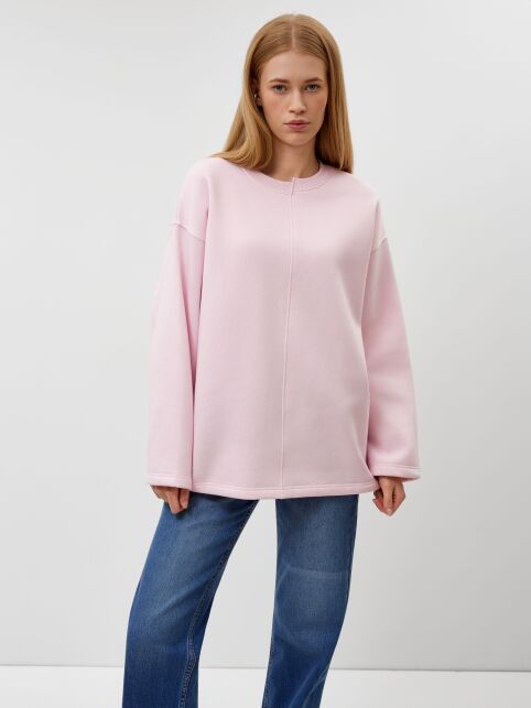 Джемпер из футера с ассиметричной планкой на горловине LD 3231 - купить в интернет-магазине Conte