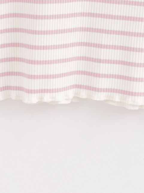 Укороченная прилегающая футболка в рубчик и полоску LD 2642 - купить в интернет-магазине Conte