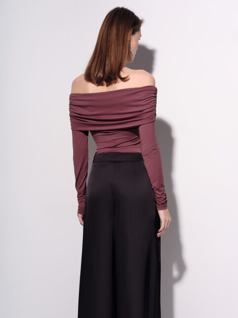 Боди с открытыми плечами и драпировкой LBD 3405 - купить в интернет-магазине Conte