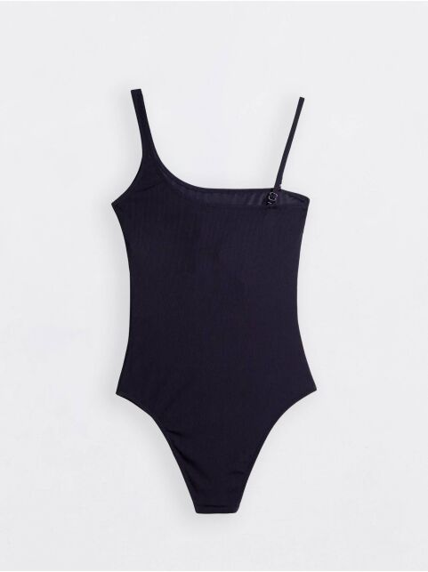 Моделирующий купальник в рубчик на одно плечо BLACK PARTY - купить в интернет-магазине Conte