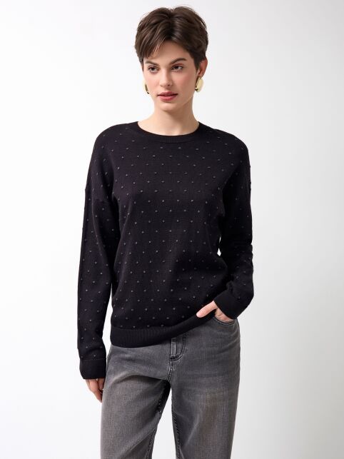 Джемпер с рисунком «в точки» из пряжи с хлопком и модалом LDK 2509 - купить в интернет-магазине Conte