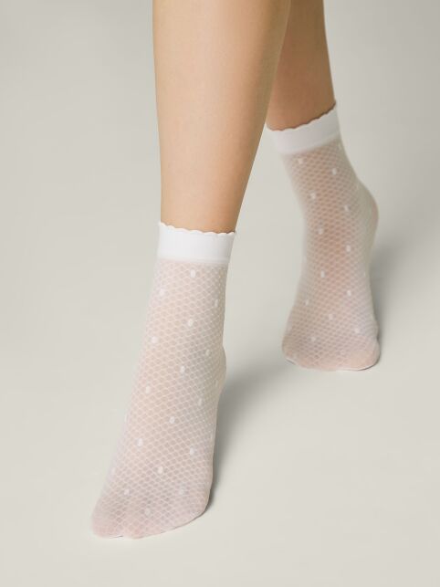 Тонкие носки в горошек на сетке MONA - купить в интернет-магазине Conte