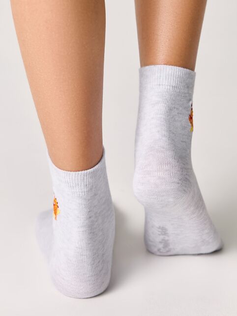 Однотонные носки из хлопка с вышивкой, модель 514 - купить в интернет-магазине Conte