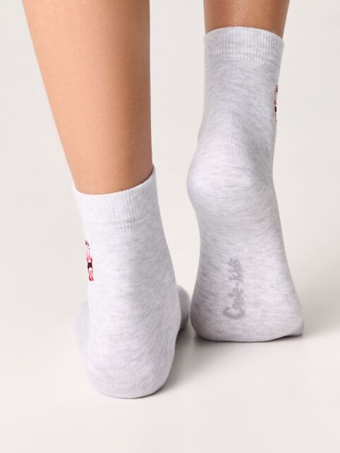 Однотонные носки из хлопка с вышивкой, модель 513 - купить в интернет-магазине Conte