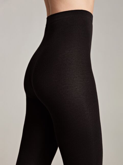 Теплые колготки женские из хлопка COTTON 250 Lycra® неро цвета - купить в интернет-магазине Conte