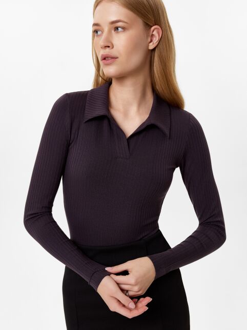 Боди в рубчик с отложным воротником LBD 3453 - купить в интернет-магазине Conte