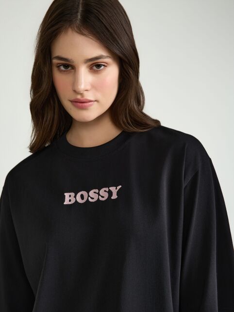 Футболка из хлопка с рисунком «Bossy» LD 3035 - купить в интернет-магазине Conte