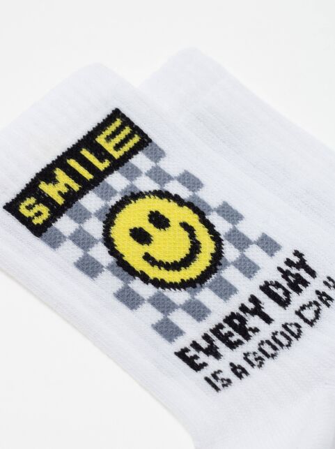 Удлиненные носки из хлопка в рубчик с рисунком "Smile" Удлиненные носки из хлопка в рубчик с рисунком "Smile" - купить в интернет-магазине Conte