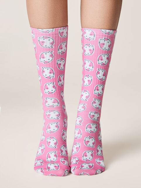 Удлиненные носки из лимитированной коллекции с рисунком «Котики» - купить в интернет-магазине Conte