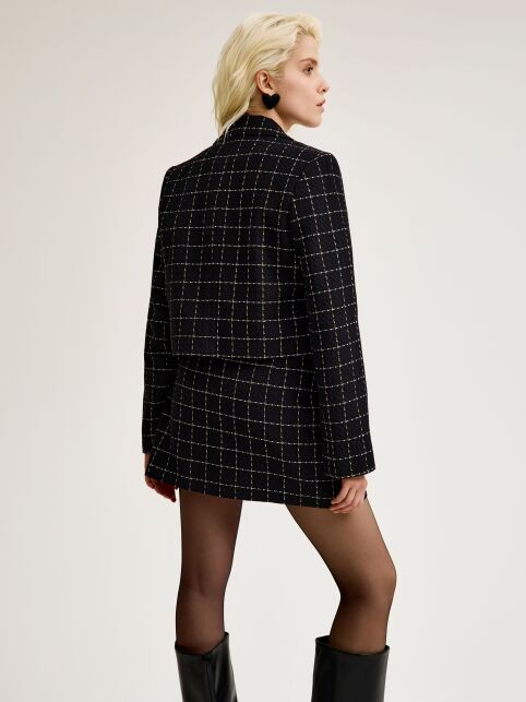 Укороченный жакет в клетку из твида LJ 3264 - купить в интернет-магазине Conte