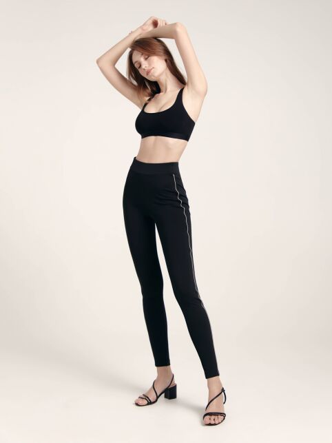 Леггинсы с кожаными вставками NEW LUX SHAPE (коробочка) - купить в интернет-магазине Conte