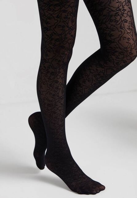 Колготки с фантазийным рисунком "лица" VISAGES - купить в интернет-магазине Conte