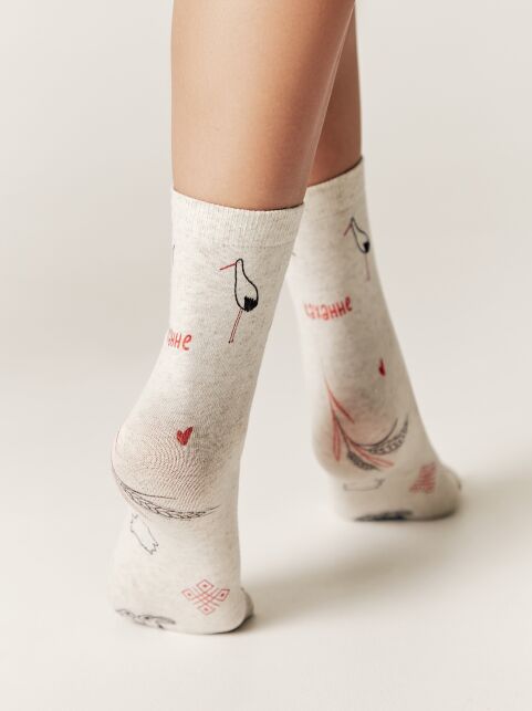 Носки из смесовой пряжи с хлопком и льном «Каханне», модель 641 - купить в интернет-магазине Conte