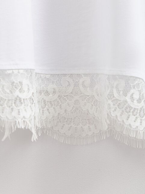 Удлинённая футболка из хлопка с кружевом по низу LD 3083 - купить в интернет-магазине Conte