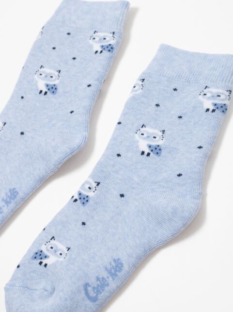 Махровые голубые носки SOF-TIKI с рисунком «котята» - купить в интернет-магазине Conte