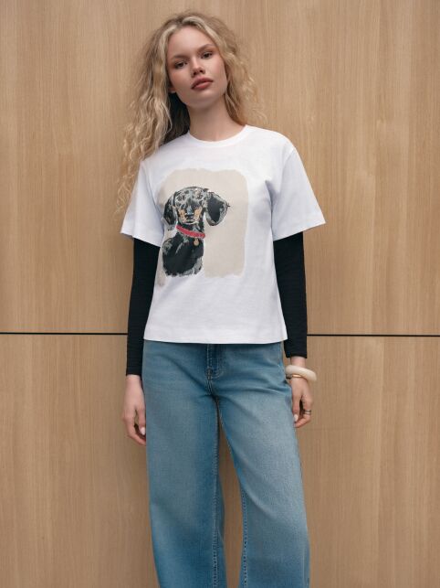 Футболка из хлопка с рисунком «Такса» LD 3029 - купить в интернет-магазине Conte