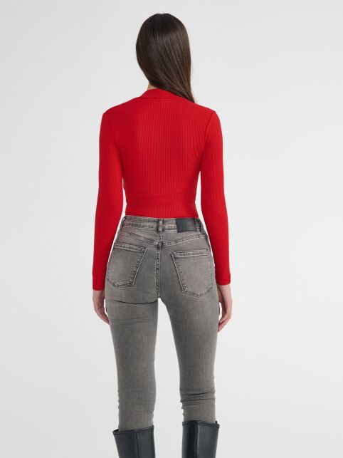 Боди в рубчик из вискозы на молнии LBD 2789 - купить в интернет-магазине Conte