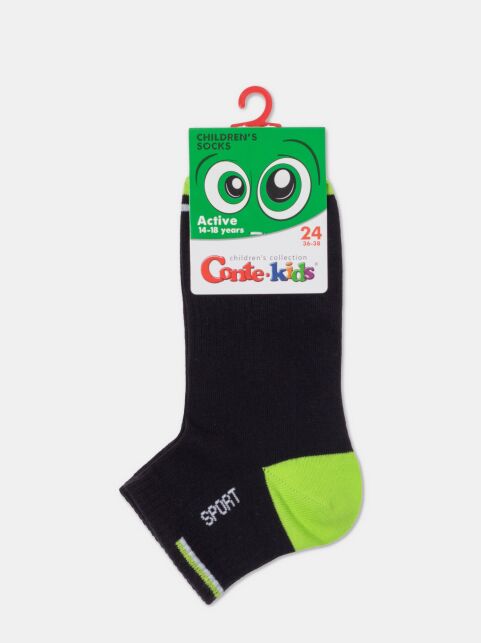 Короткие черные спортивные носки ACTIVE lycra®, модель 957 - купить в интернет-магазине Conte