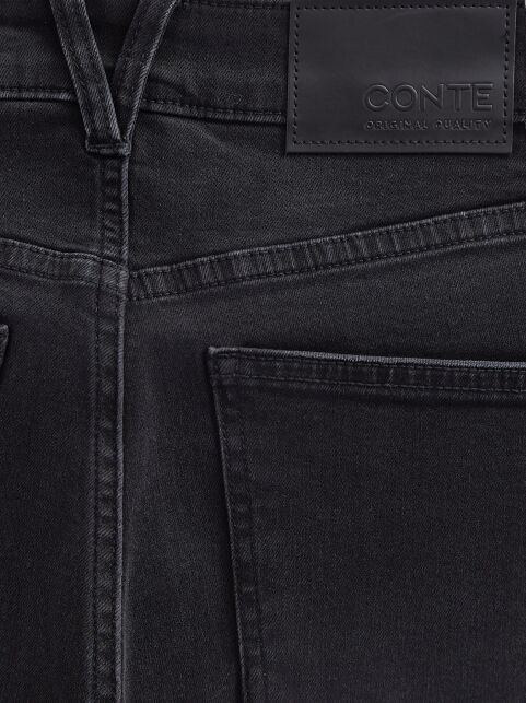 Черные джинсы skinny с эффектом потертости и необработанным краем CON-671 - купить в интернет-магазине Conte