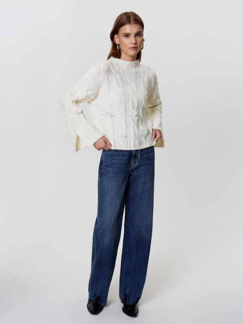 Джемпер с «косами» и разрезами на рукавах из пряжи с шерстью LDK 24134 - купить в интернет-магазине Conte